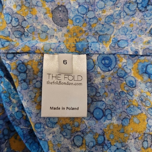 The Fold London Silk Cottage Floral Front Twist Long Sleeve Blouse Women 2 - Picture 6 of 8